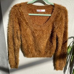 American apparel camel brown cropped sweater size women’s medium